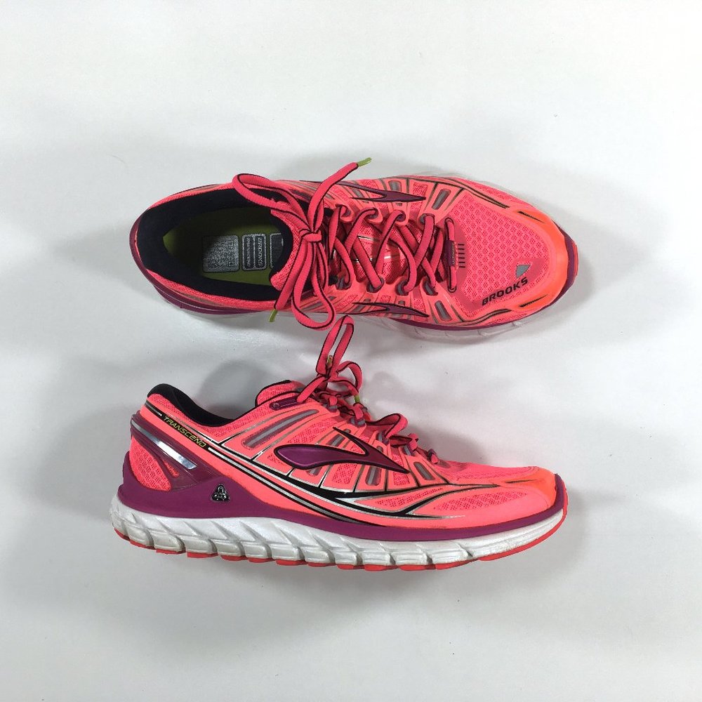 Brooks Transcend Ultimate Ride Running Shoes Womens Size 9.5 Neon Pink